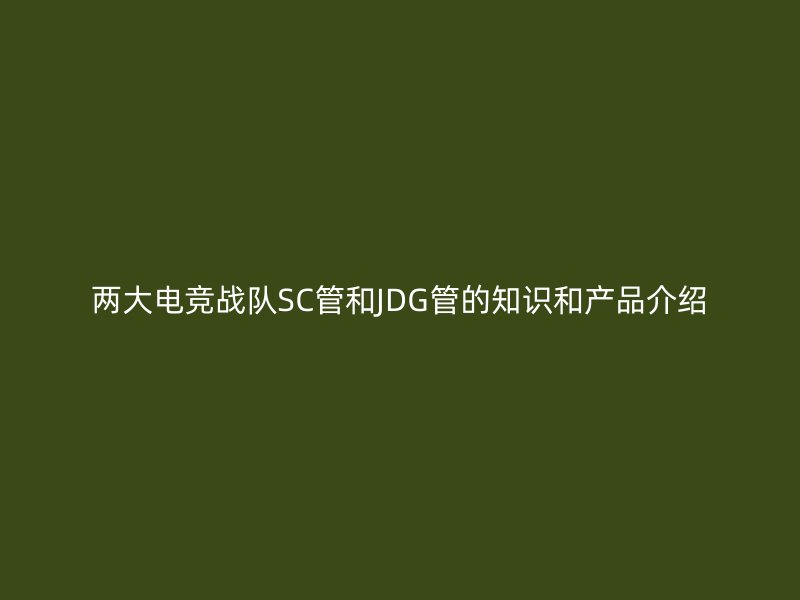 兩大電競戰隊SC管和JDG管的知識和產品介紹