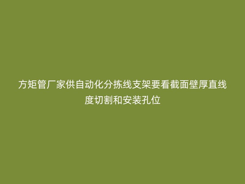 方矩管廠家供自動化分揀線支架要看截面壁厚直線度切割和安裝孔位