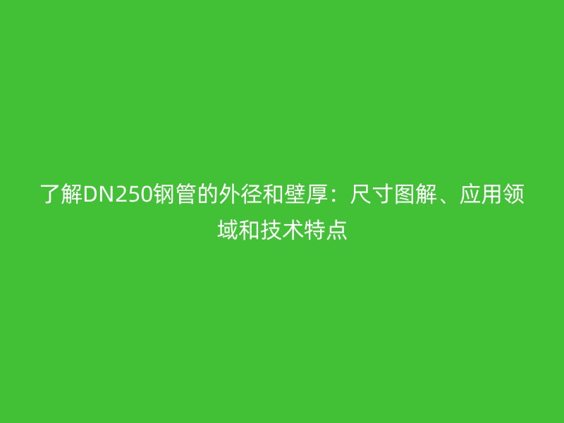 了解DN250鋼管的外徑和壁厚：尺寸圖解、應(yīng)用領(lǐng)域和技術(shù)特點(diǎn)