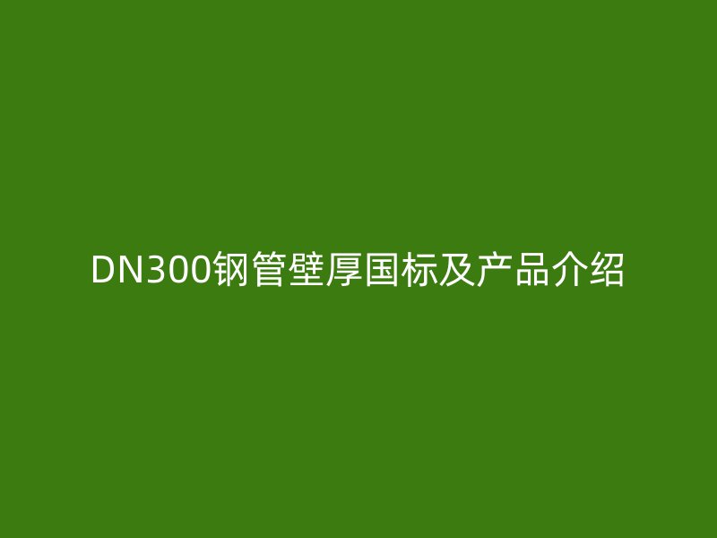 DN300鋼管壁厚國標及產品介紹